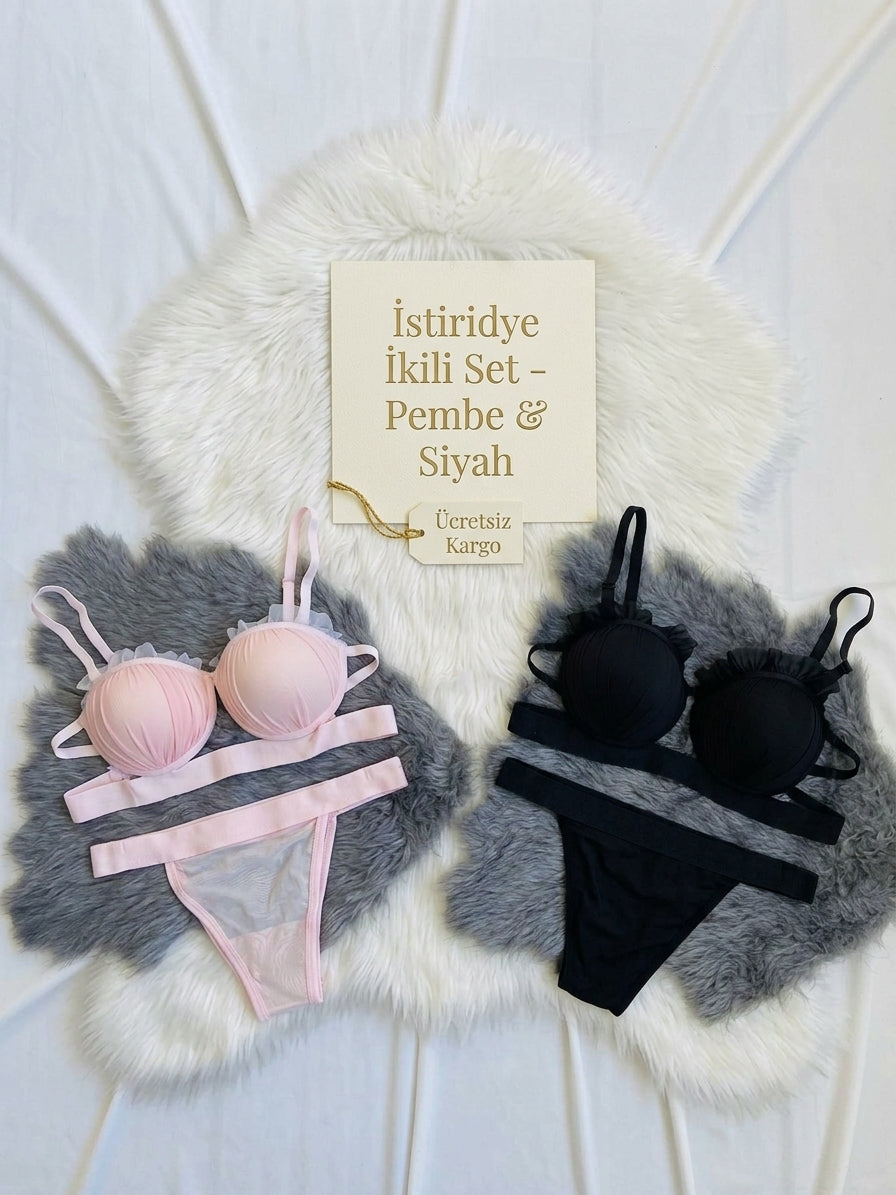 İstiridye Tanga Külotlu Tutku İkili Set